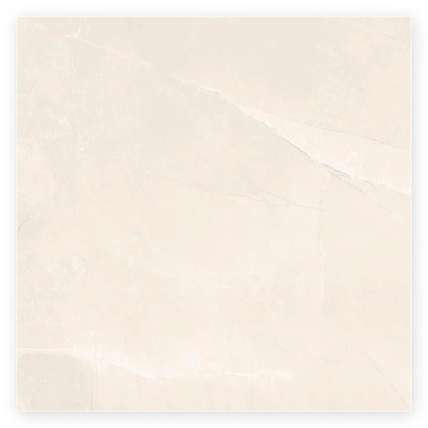 Pietra Cream Marble-Look Tile shown on a white background