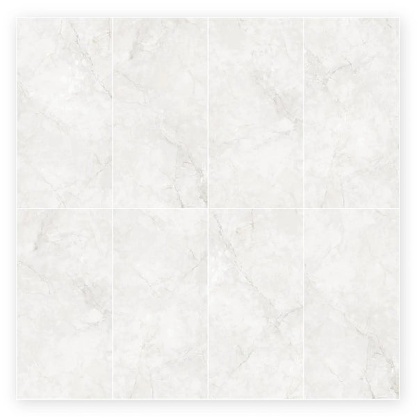 Pietra Perla Marble-Look Tile shown on a white background