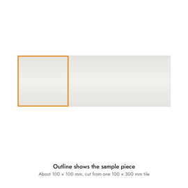 Sample size for Studio Chalk Subway Tile: the outlined piece is about 100 × 100 mm, cut from one 100 × 300 mm tile.
