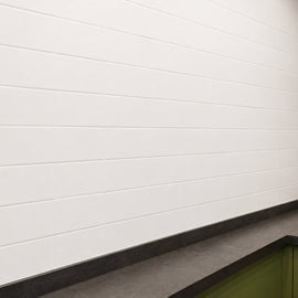 Studio Flat Subway Tile as a kitchen splashback, corner view. Styling idea.