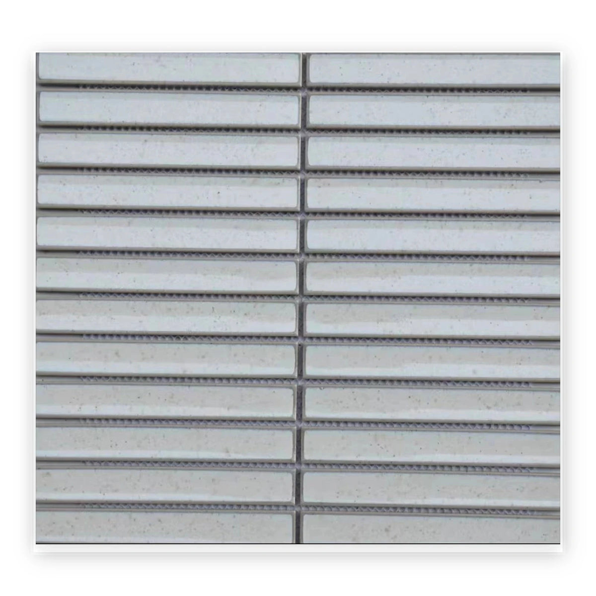 Carrara White Strip Mosaic Tile shown on a white background