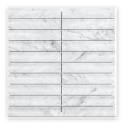 Carrara Stack Mosaic Tile shown on a white background