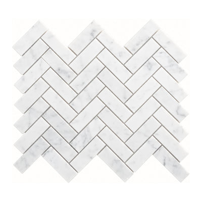 Carrara Petite Herringbone Mosaic Tile