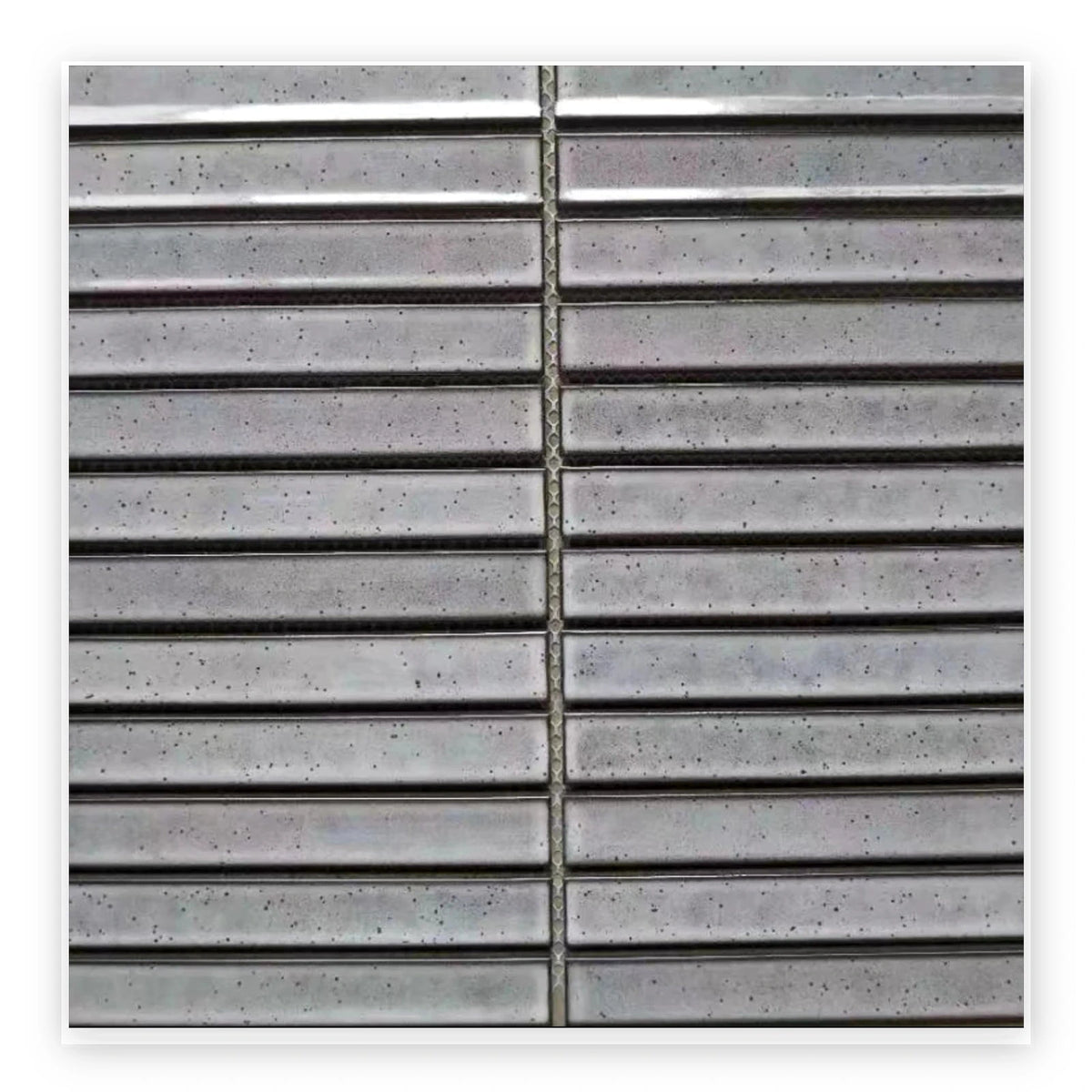 Studio Graphite Strip Mosaic Tile shown on a white background