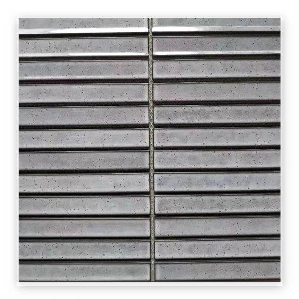 Studio Graphite Strip Mosaic Tile shown on a white background