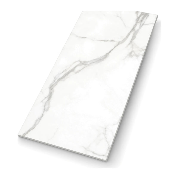 Pietra Vela Marble-Look Tile shown on a white background
