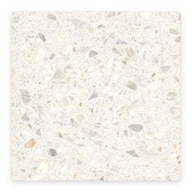 Haven White Terrazzo-Look Tile shown on a white background