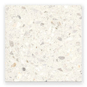 Haven White Terrazzo-Look Tile shown on a white background