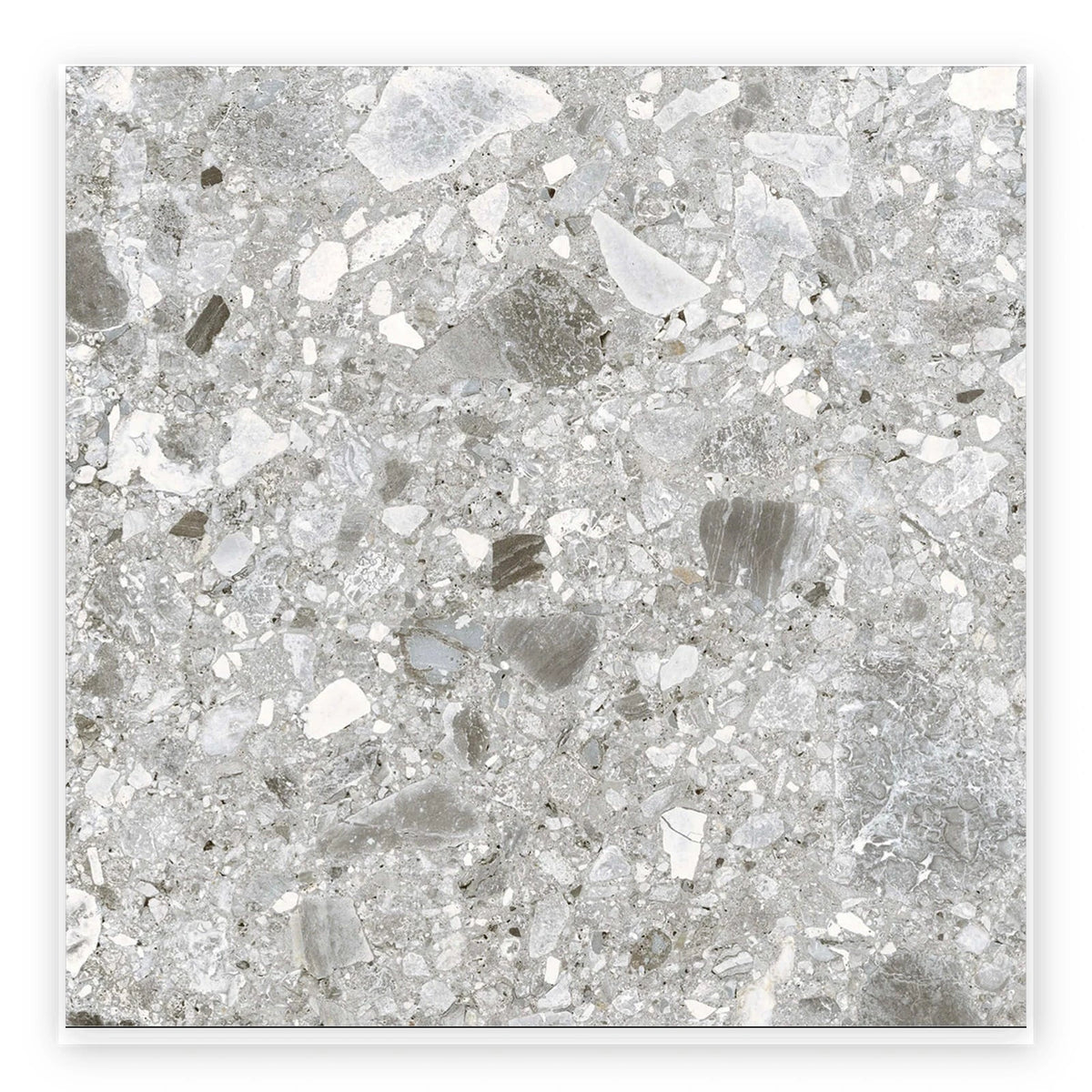 Haven Pebble In/Out Terrazzo-Look Tile shown on a white background