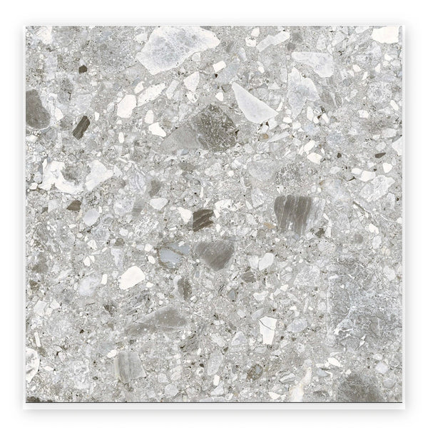 Haven Pebble In/Out Terrazzo-Look Tile shown on a white background