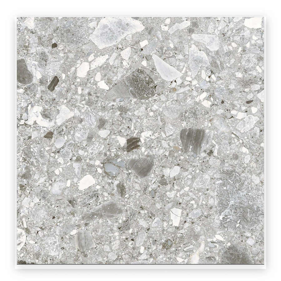 Haven Pebble In/Out Terrazzo-Look Tile shown on a white background