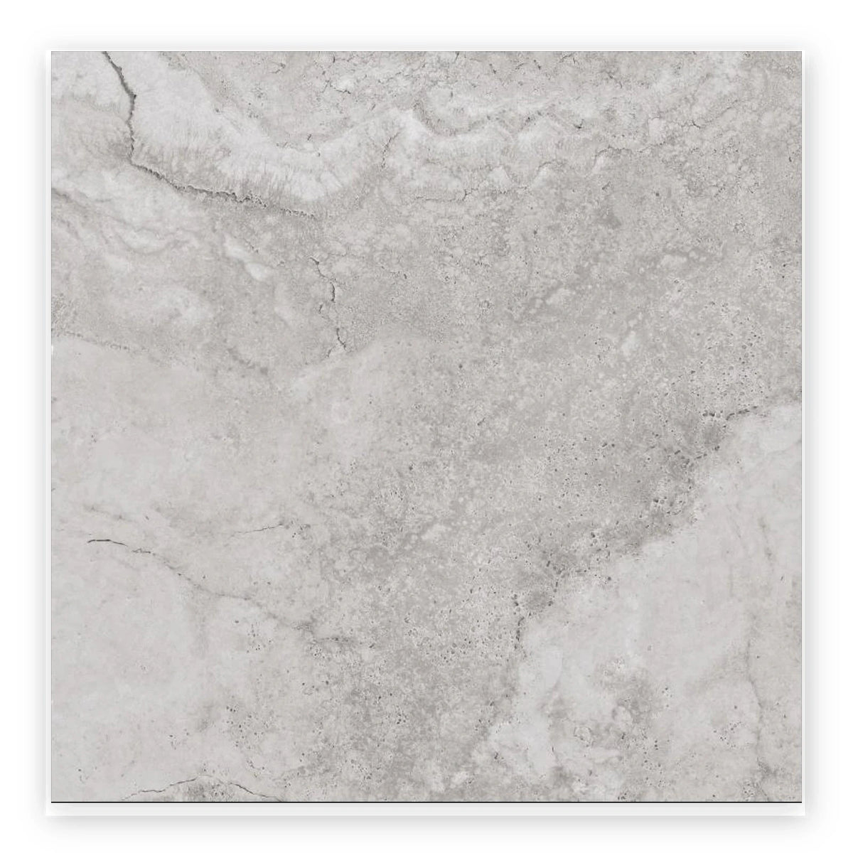 Coastal Mist Travertine-Look Tile shown on a white background