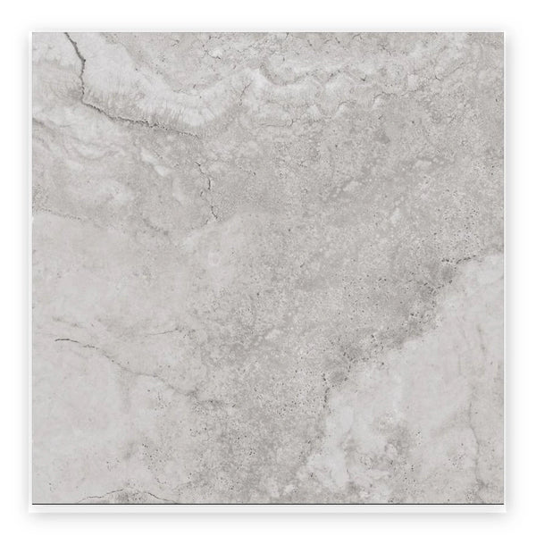 Coastal Mist Travertine-Look Tile shown on a white background